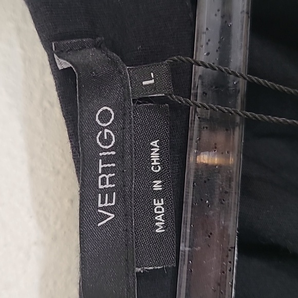 *NWT* VERTIGO Black w/White Embroidery Sleeveless Dress, size Large (runs small) - Picture 5 of 7